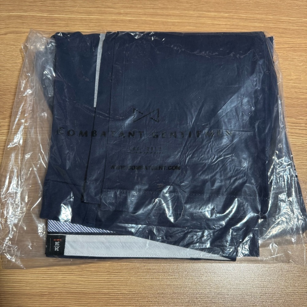 Combatant Gentlemen Slim Navy Stretch Chino Size 34x34 New